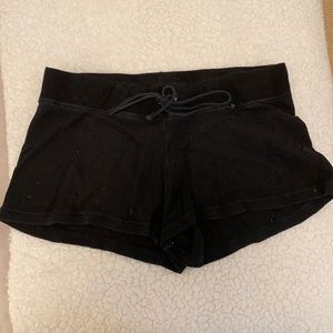 Black Ribbed Comfy Shorts
